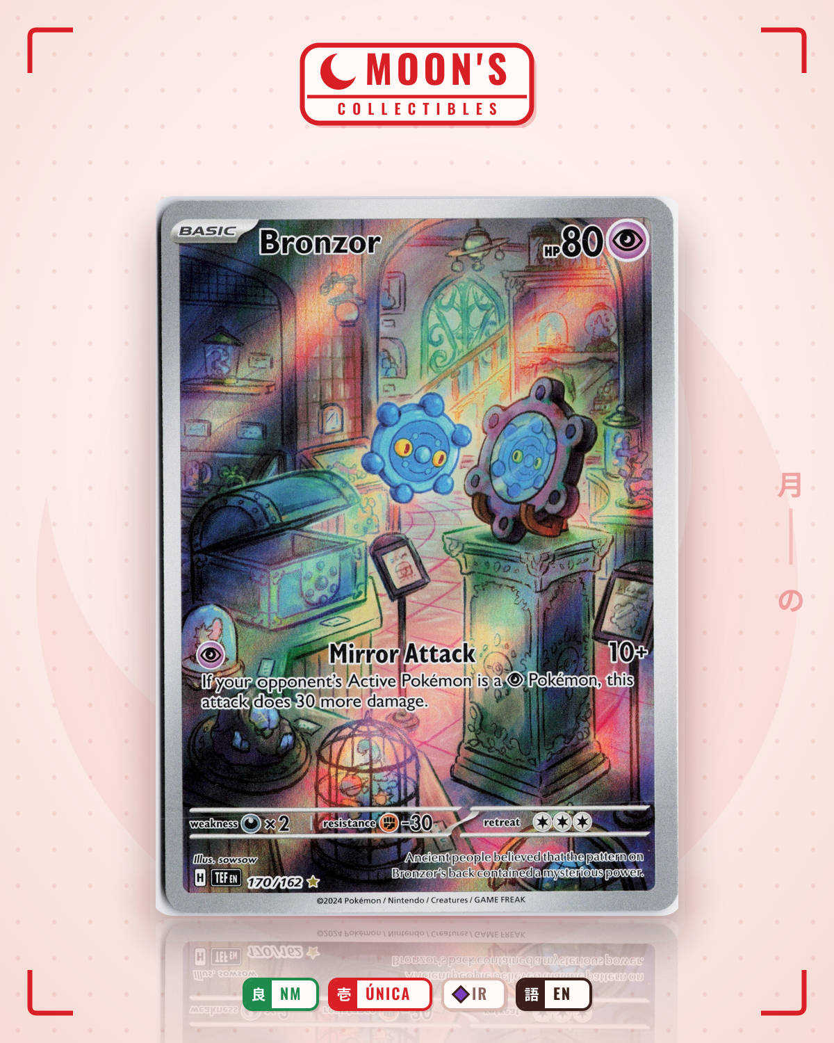 Carta Pokémon Bronzor · Temporal Forces #170/162 (NM) — pieza única en Moon's Collectibles México