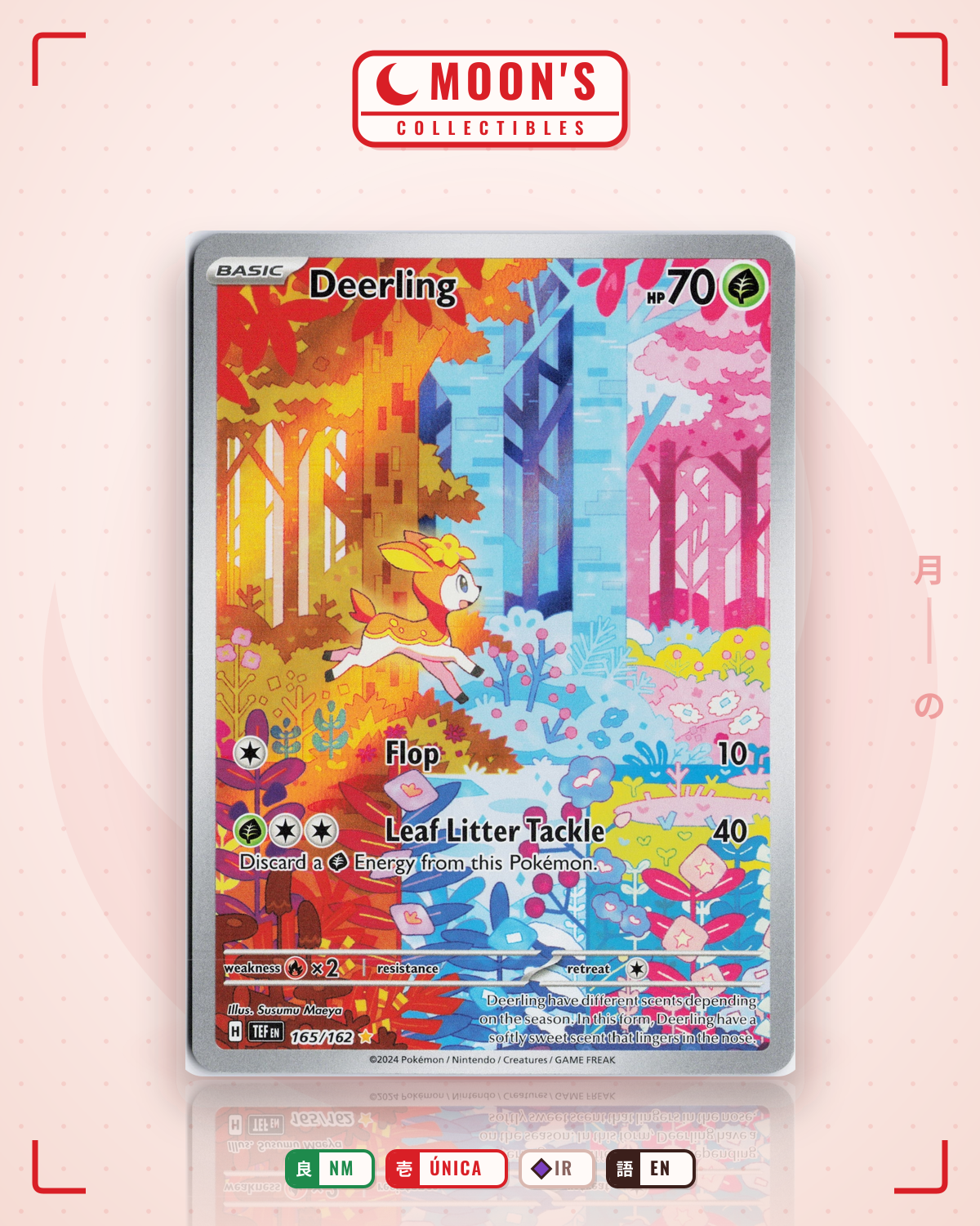 Carta Pokémon Deerling · Temporal Forces #165/162 (NM) — pieza única en Moon's Collectibles México