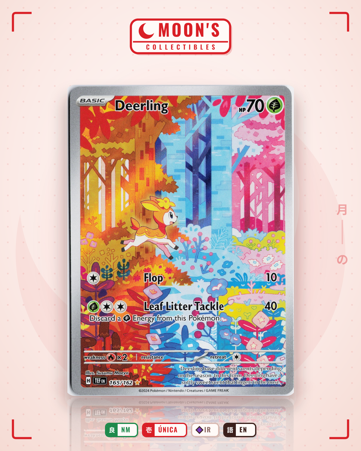 Carta Pokémon Deerling · Temporal Forces #165/162 (NM) — pieza única en Moon's Collectibles México