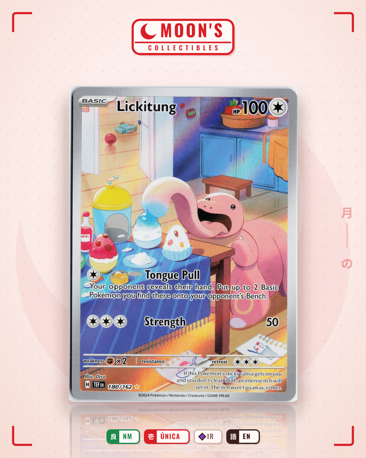 Carta Pokémon Lickitung · Temporal Forces #180/162 (NM) — pieza única en Moon's Collectibles México
