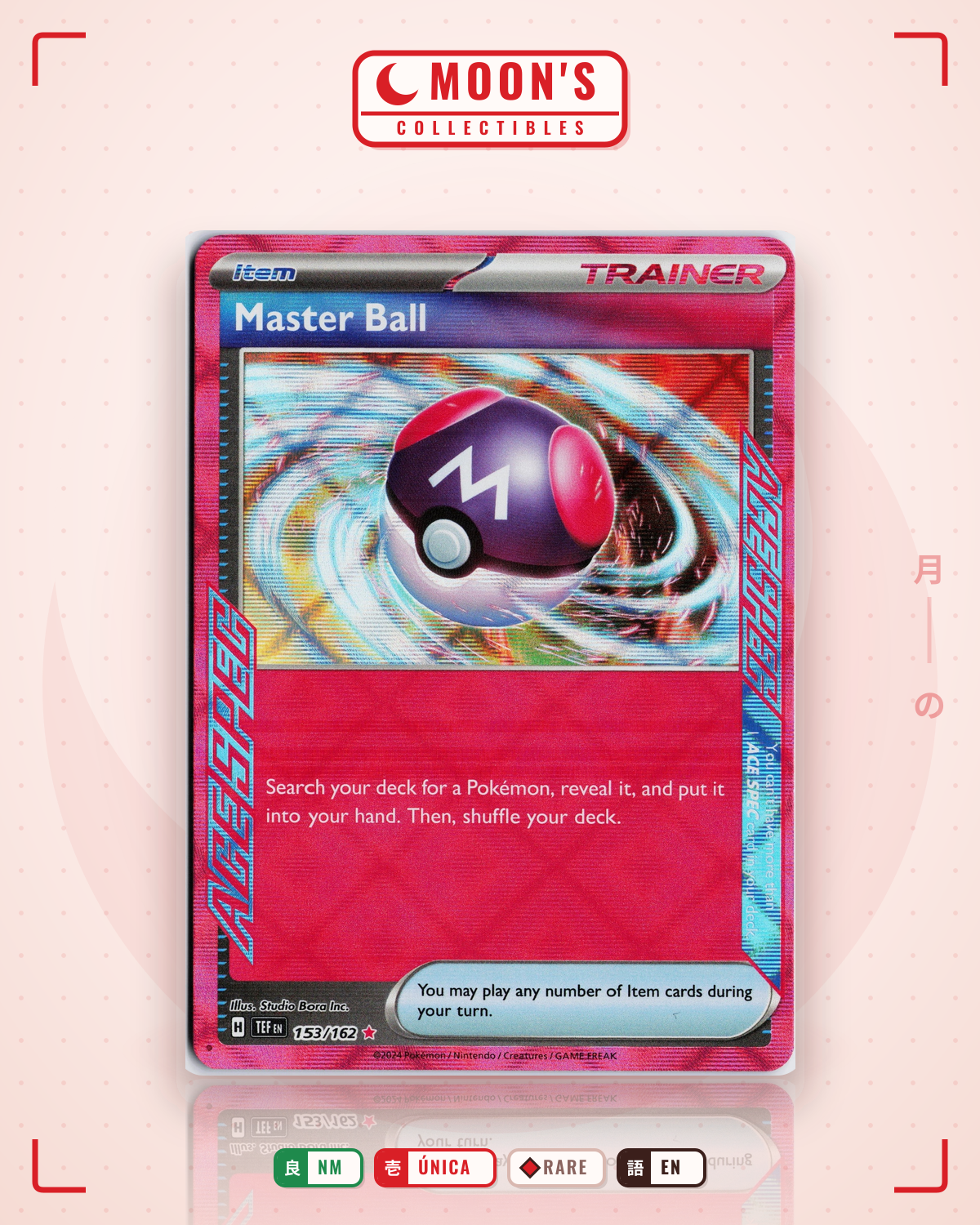 Carta Pokémon Master Ball · Temporal Forces #153/162 (NM) — pieza única en Moon's Collectibles México