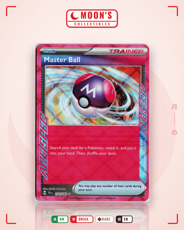 Carta Pokémon Master Ball · Temporal Forces #153/162 (NM) — pieza única en Moon's Collectibles México