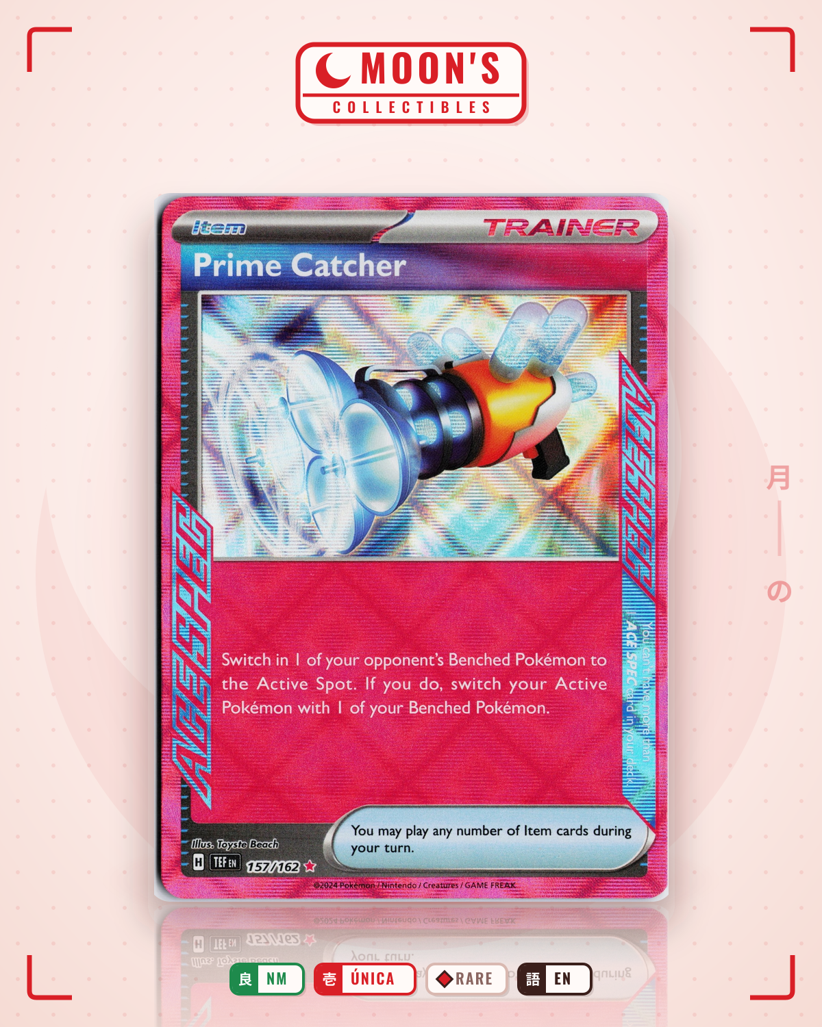 Carta Pokémon Prime Catcher · Temporal Forces #157/162 (NM) — pieza única en Moon's Collectibles México