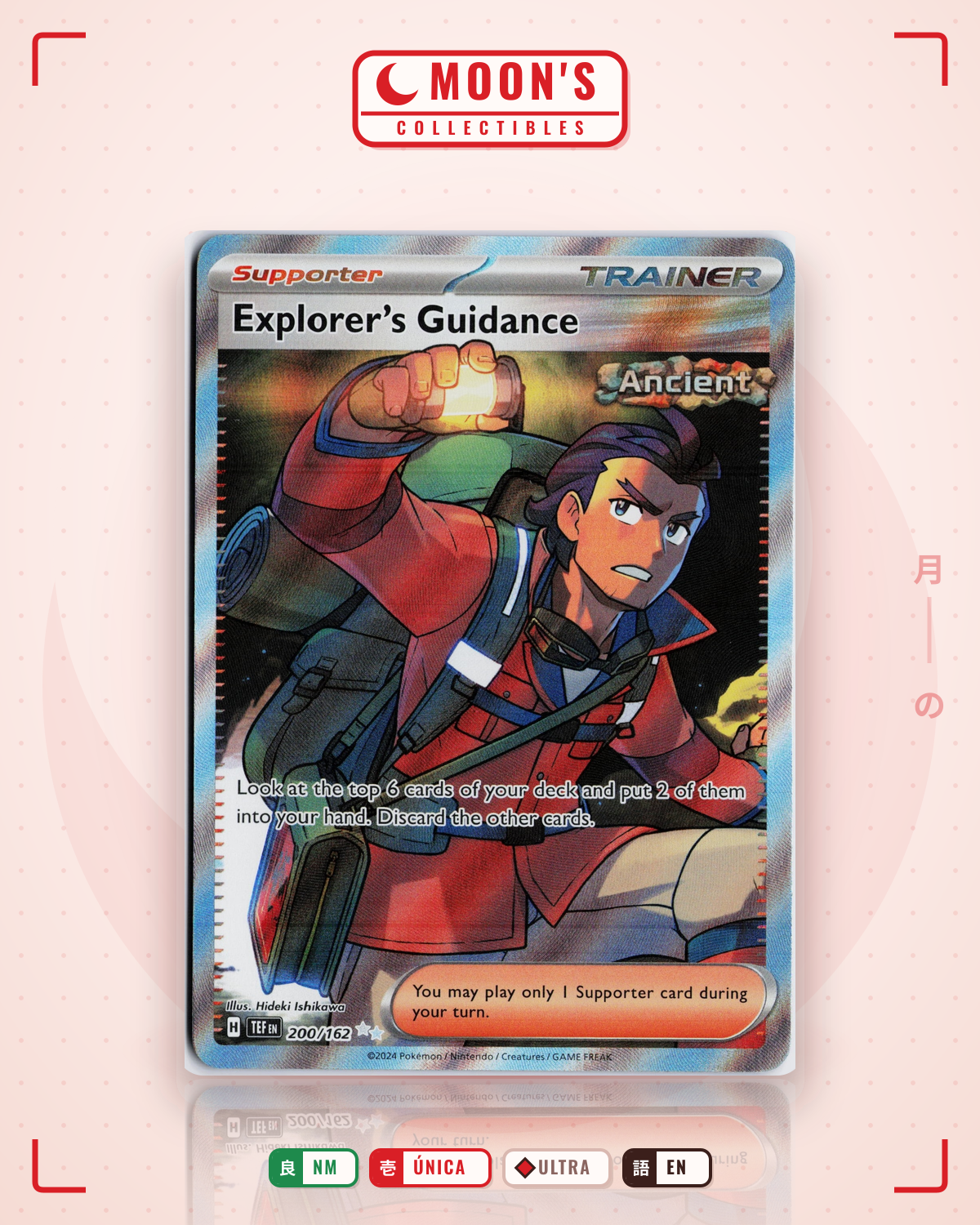 Carta Pokémon Explorer's Guidance · Temporal Forces #200/162 (NM) — pieza única en Moon's Collectibles México