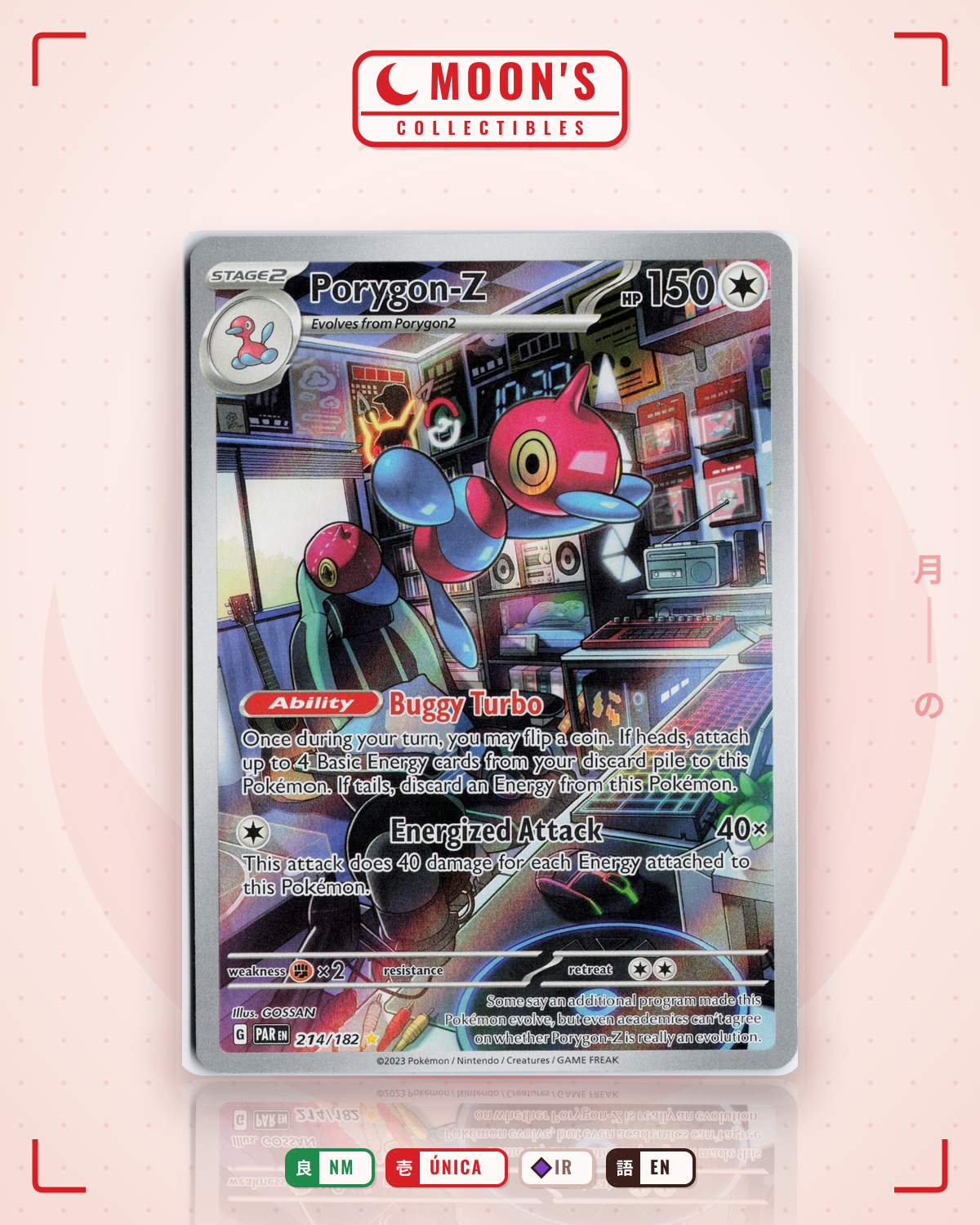 Carta Pokémon Porygon-Z · Paradox Rift #214/182 (NM) — pieza única en Moon's Collectibles México