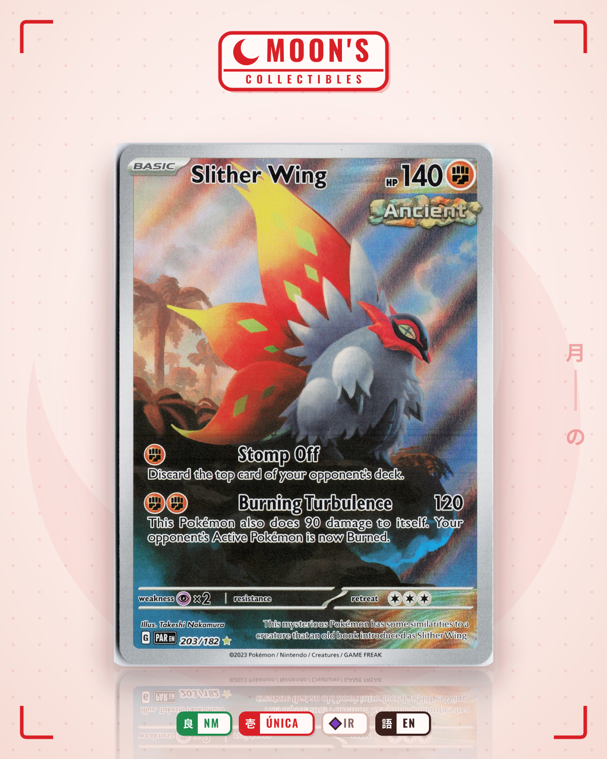 Carta Pokémon Slither Wing · Paradox Rift #203/182 (NM) — pieza única en Moon's Collectibles México
