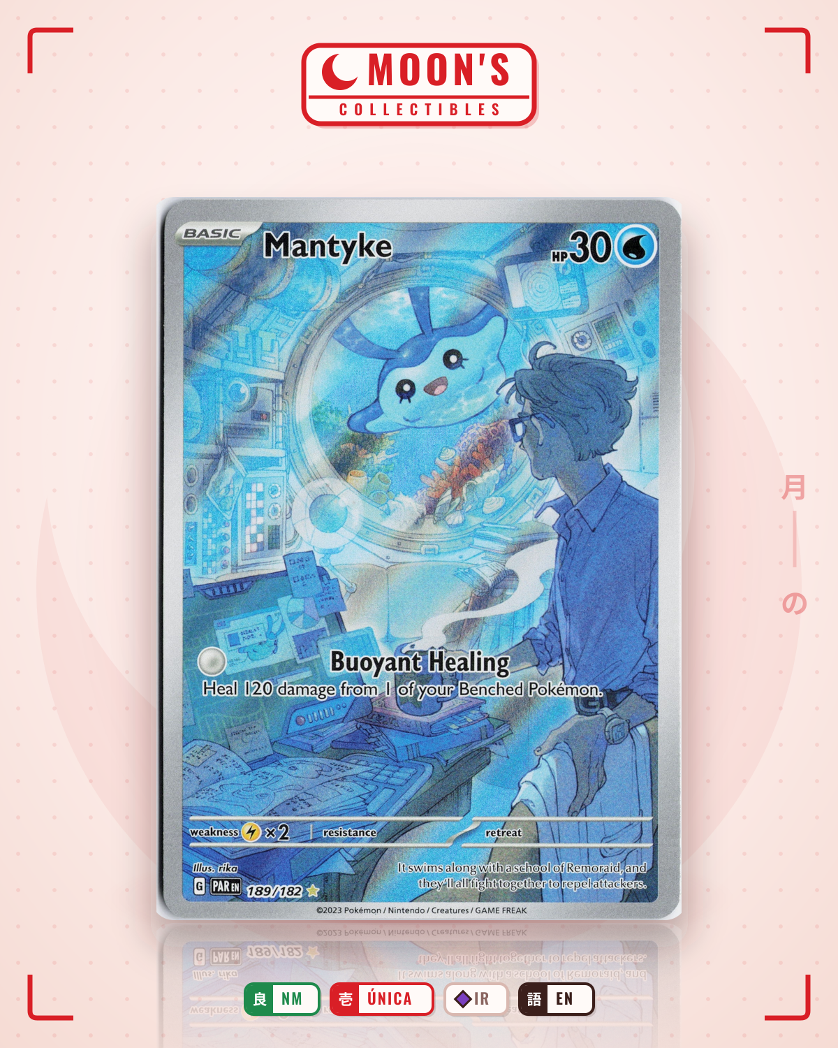 Carta Pokémon Mantyke · Paradox Rift #189/182 (NM) — pieza única en Moon's Collectibles México