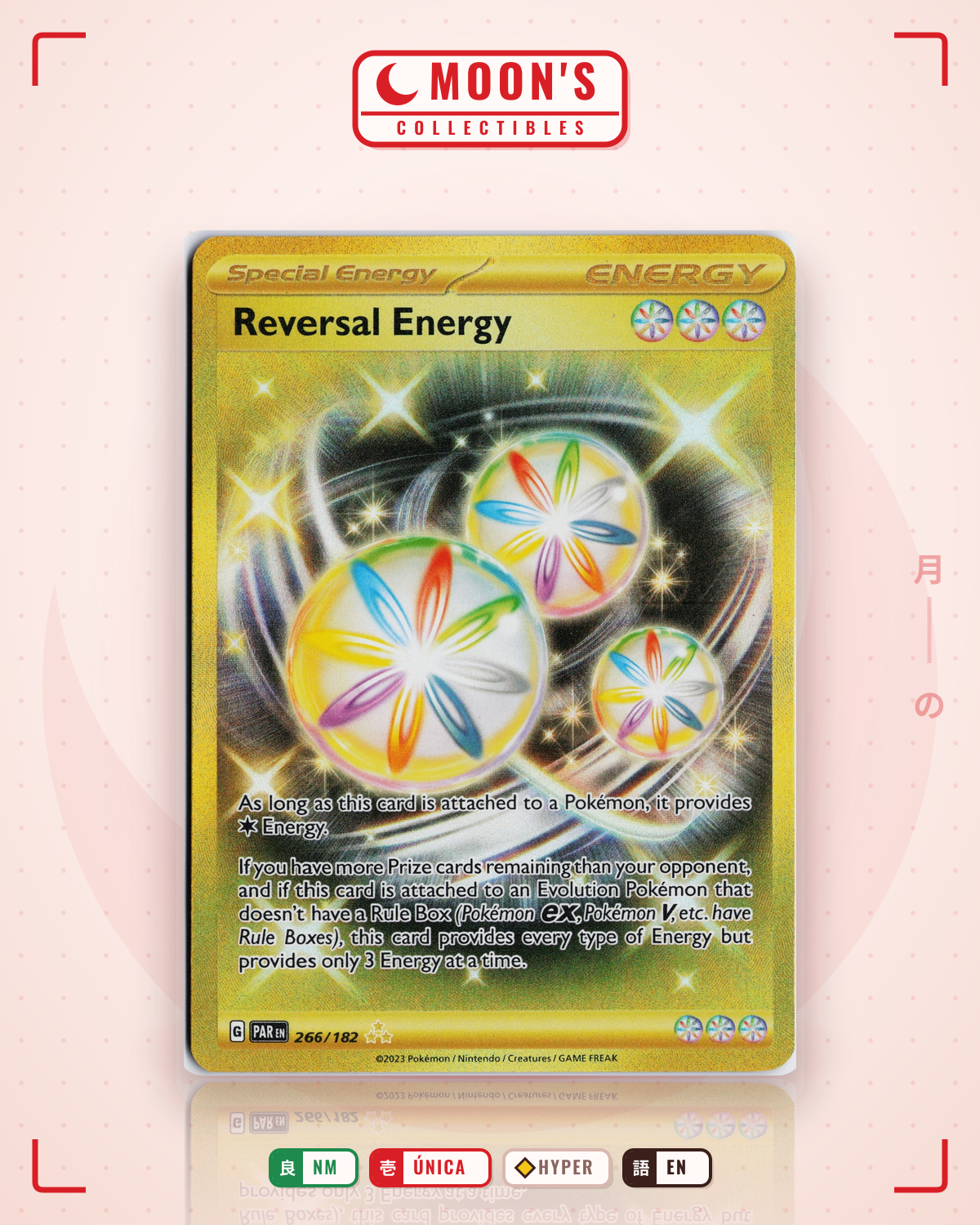 Carta Pokémon Reversal Energy · Paradox Rift #266/182 (NM) — pieza única en Moon's Collectibles México
