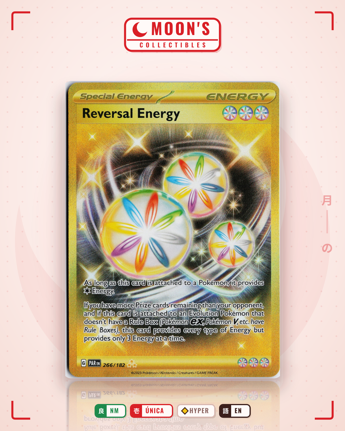 Carta Pokémon Reversal Energy · Paradox Rift #266/182 (NM) — pieza única en Moon's Collectibles México