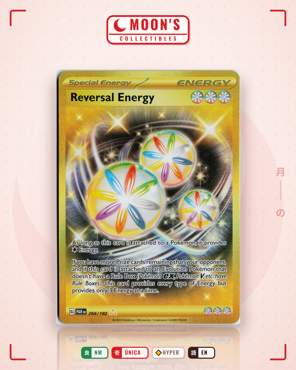 Carta Pokémon Reversal Energy · Paradox Rift #266/182 (NM) — pieza única en Moon's Collectibles México
