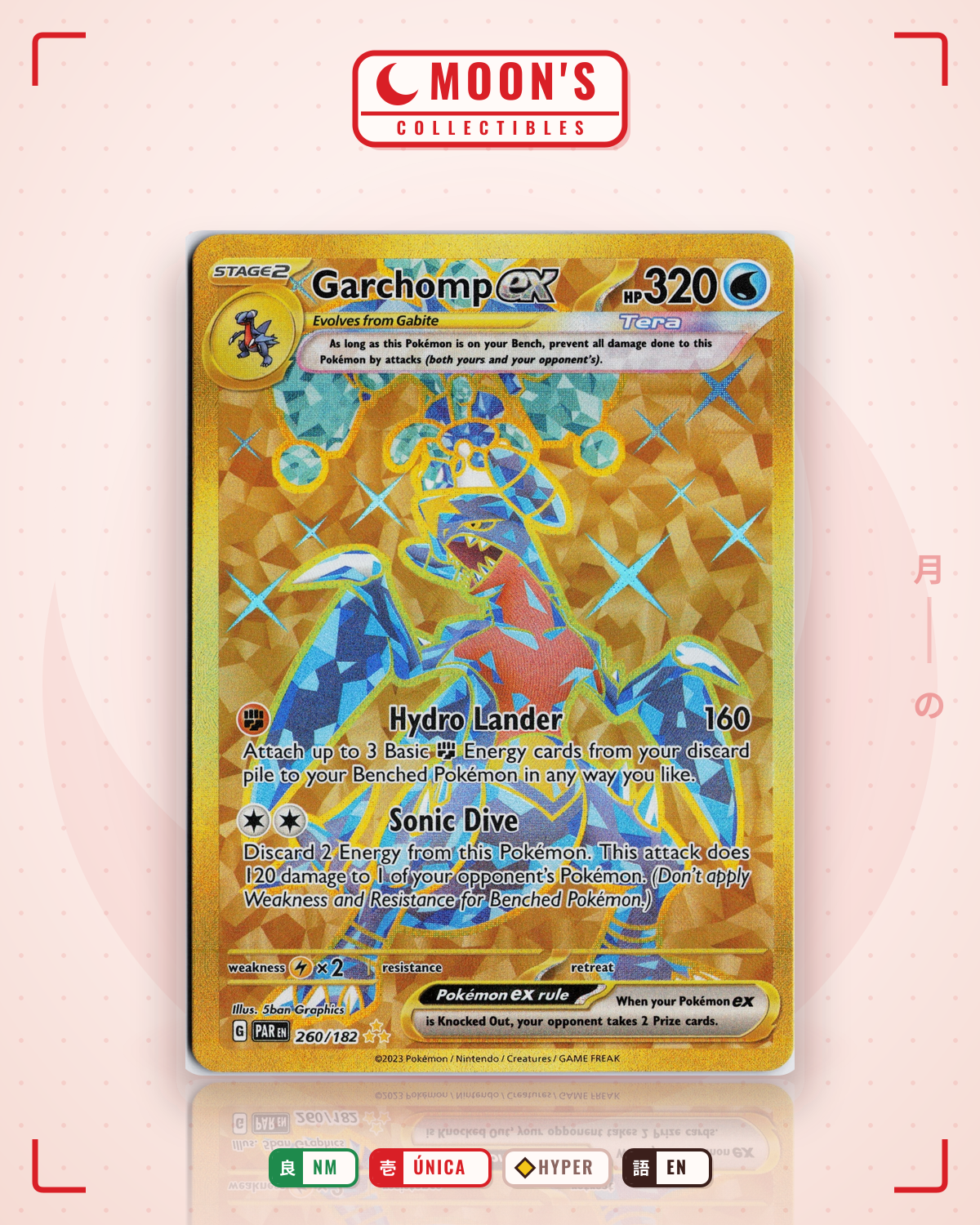 Carta Pokémon Garchomp ex · Paradox Rift #260/182 (NM) — pieza única en Moon's Collectibles México