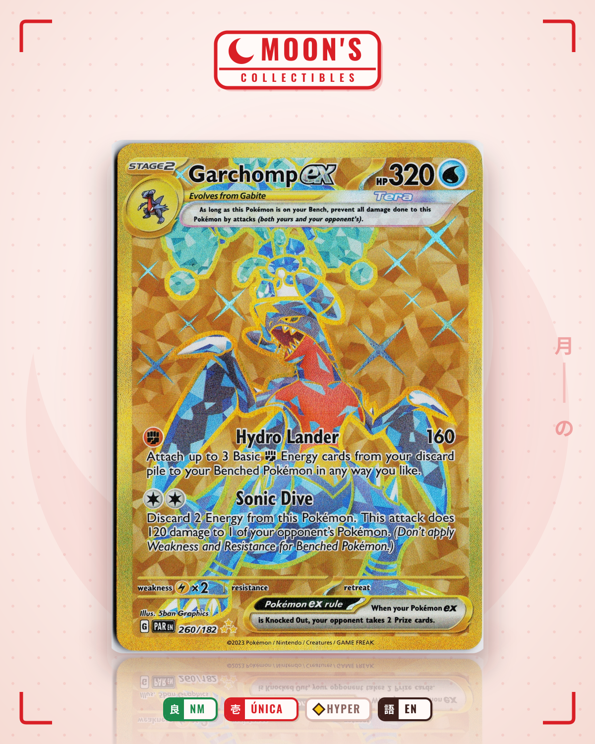 Carta Pokémon Garchomp ex · Paradox Rift #260/182 (NM) — pieza única en Moon's Collectibles México