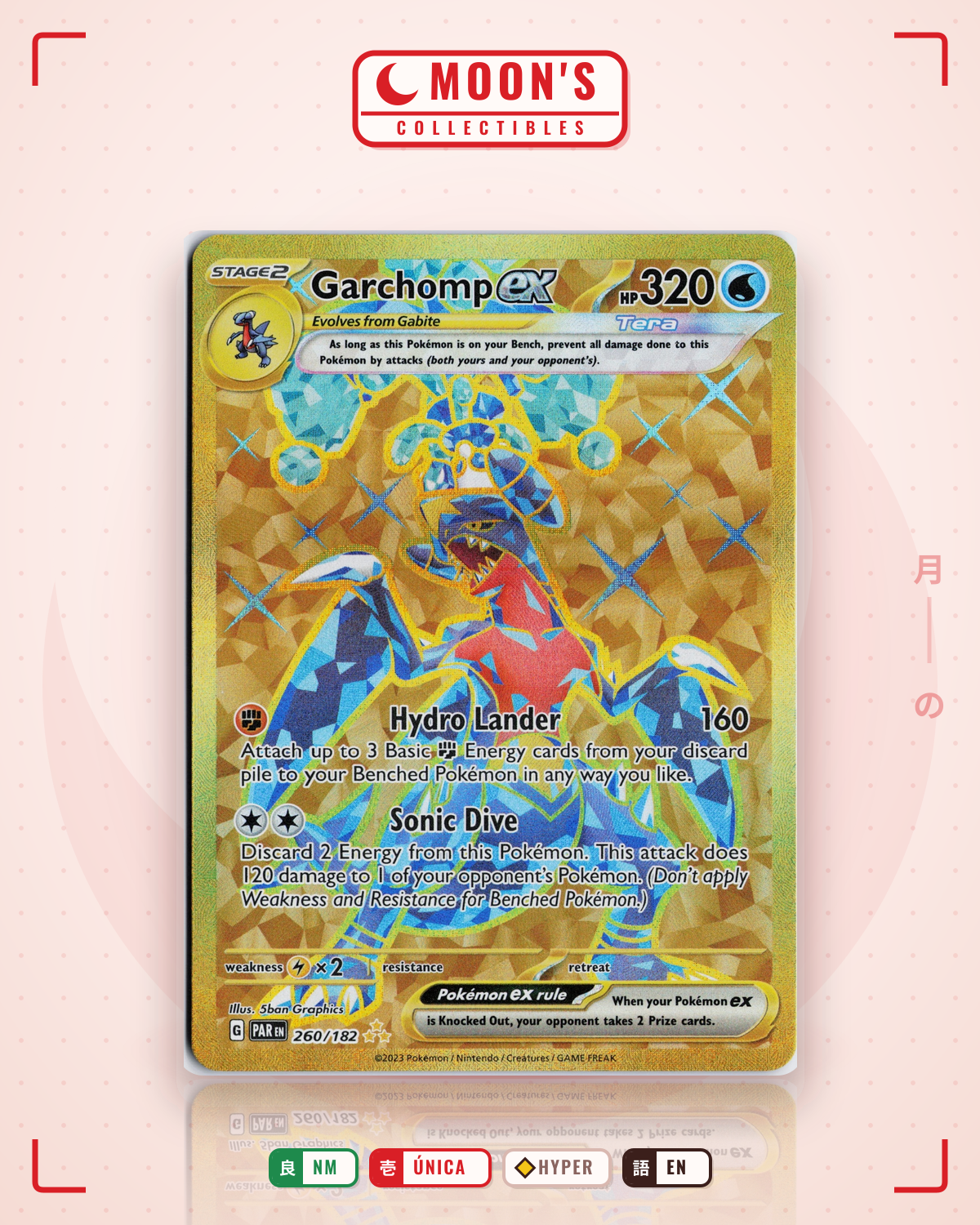 Carta Pokémon Garchomp ex · Paradox Rift #260/182 (NM) — pieza única en Moon's Collectibles México