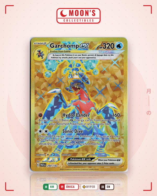 Carta Pokémon Garchomp ex · Paradox Rift #260/182 (NM) — pieza única en Moon's Collectibles México