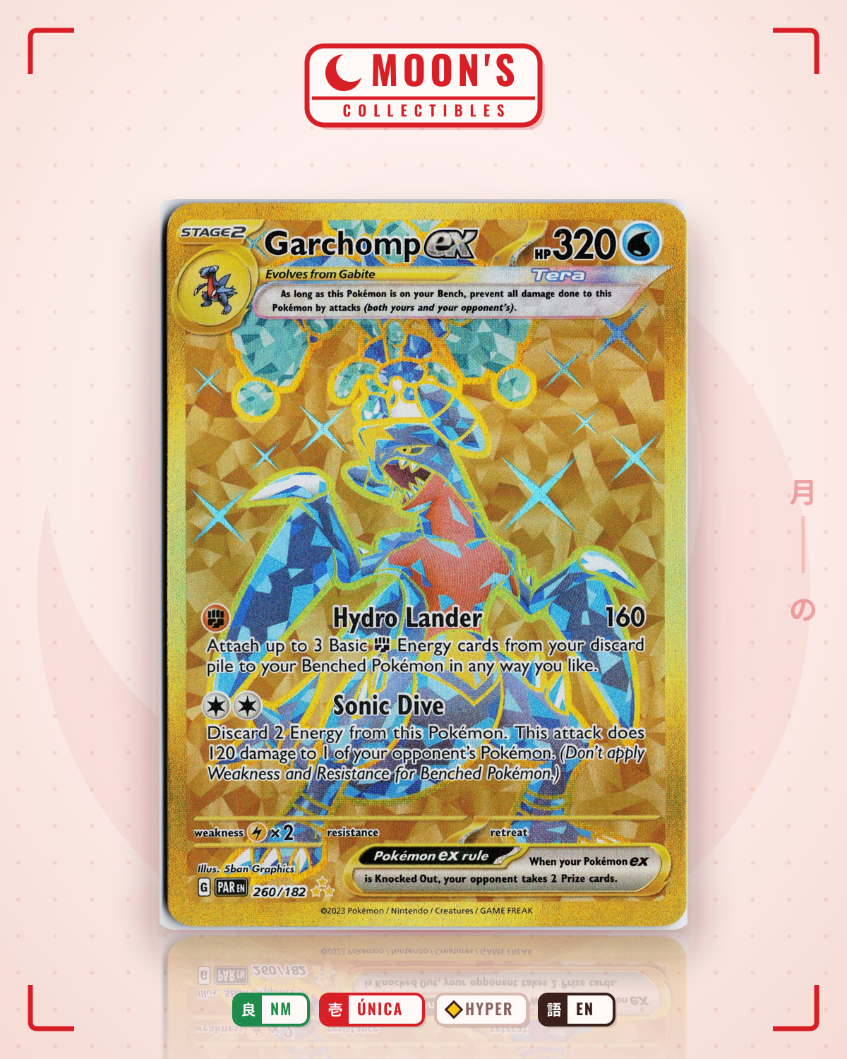 Carta Pokémon Garchomp ex · Paradox Rift #260/182 (NM) — pieza única en Moon's Collectibles México