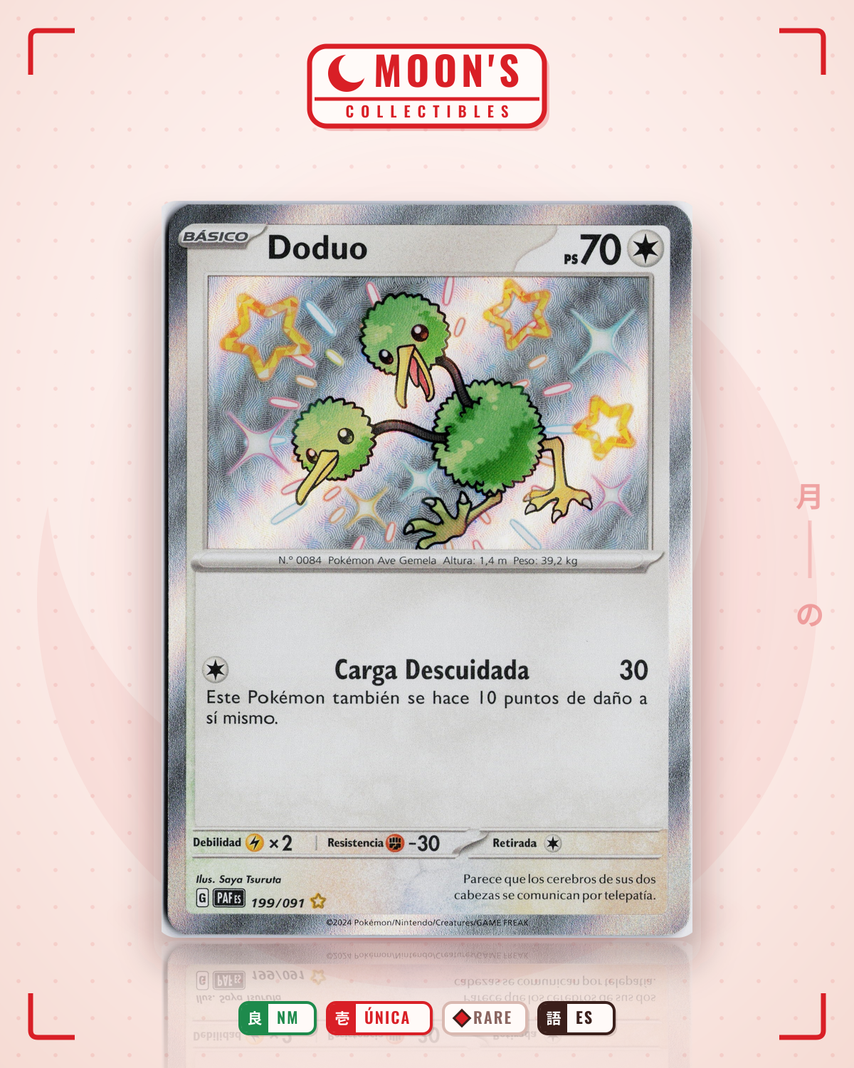 Carta Pokémon Doduo · Paldean Fates #199/091 (NM) — pieza única en Moon's Collectibles México