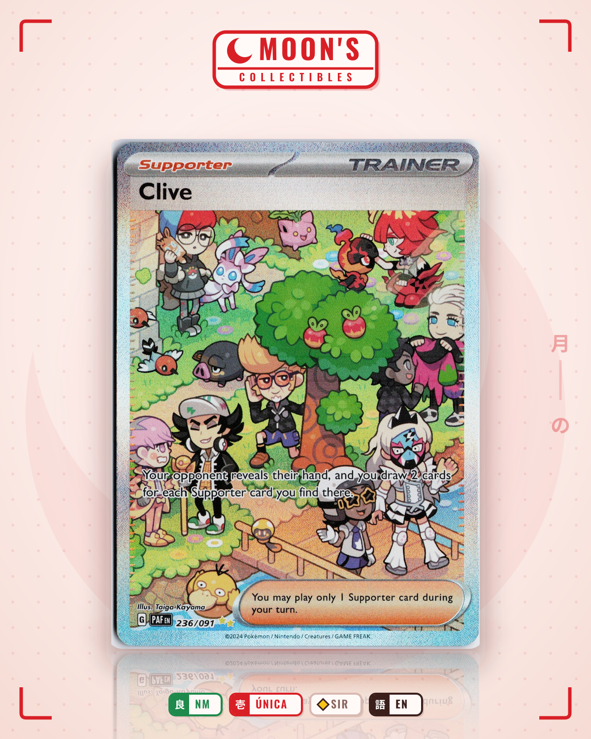 Carta Pokémon Clive · Paldean Fates #236/091 (NM) — pieza única en Moon's Collectibles México