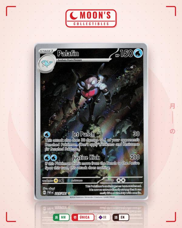 Carta Pokémon Palafin · Paldean Fates #225/091 (NM) — pieza única en Moon's Collectibles México