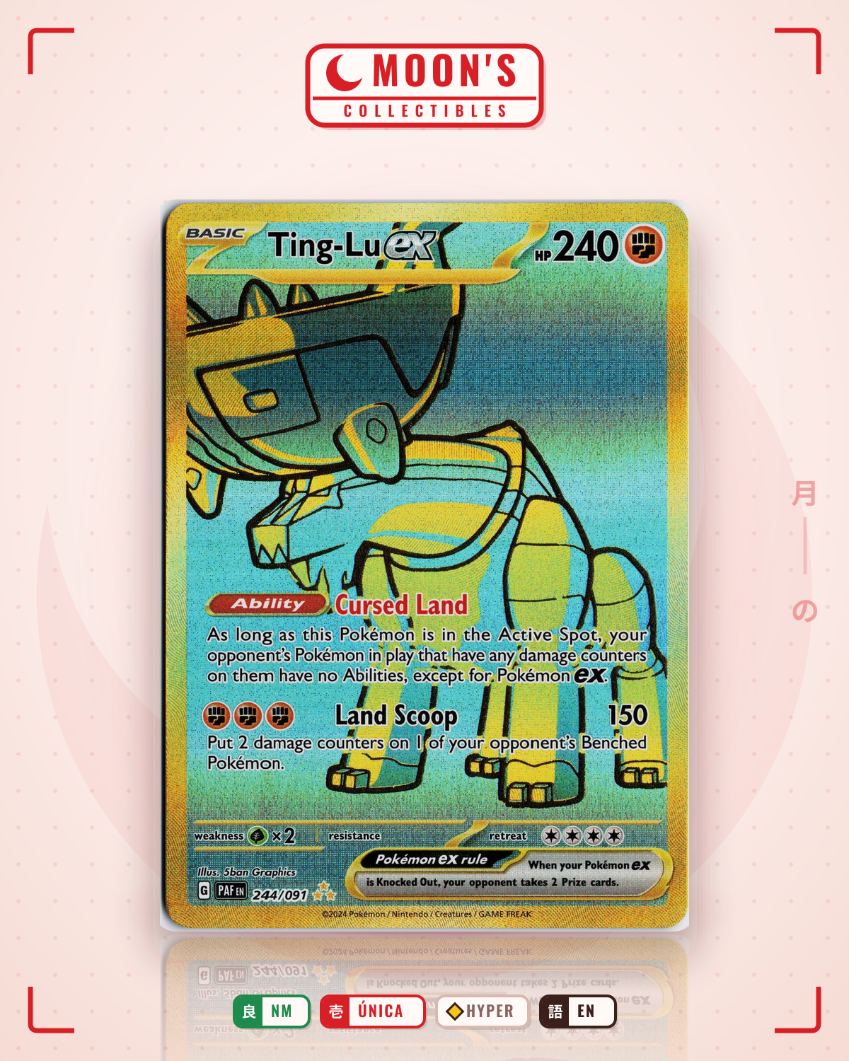 Carta Pokémon Ting-Lu ex · Paldean Fates #244/091 (NM) — pieza única en Moon's Collectibles México