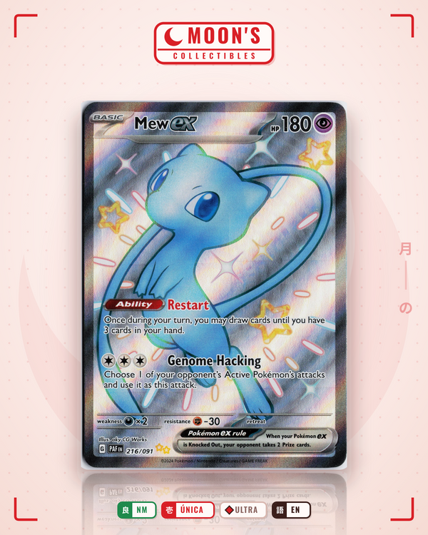 Carta Pokémon Mew ex · Paldean Fates #216/091 (NM) — pieza única en Moon's Collectibles México