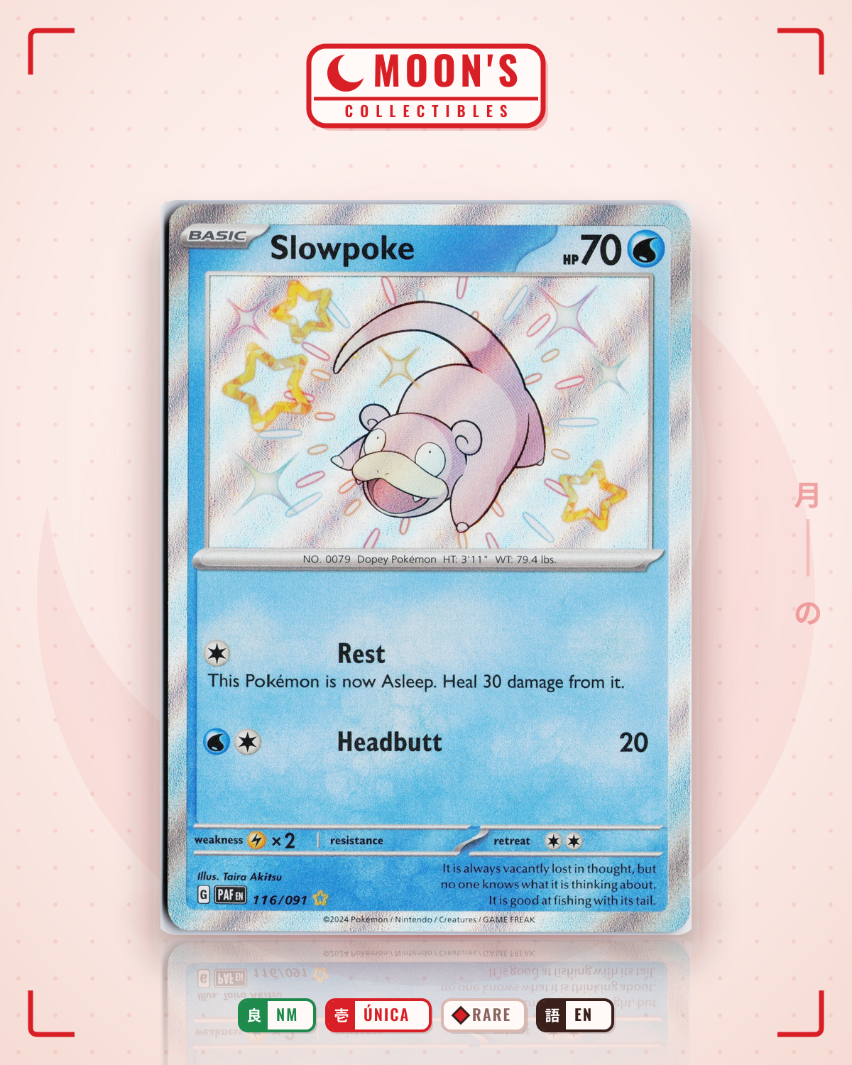 Carta Pokémon Slowpoke · Paldean Fates #116/091 (NM) — pieza única en Moon's Collectibles México
