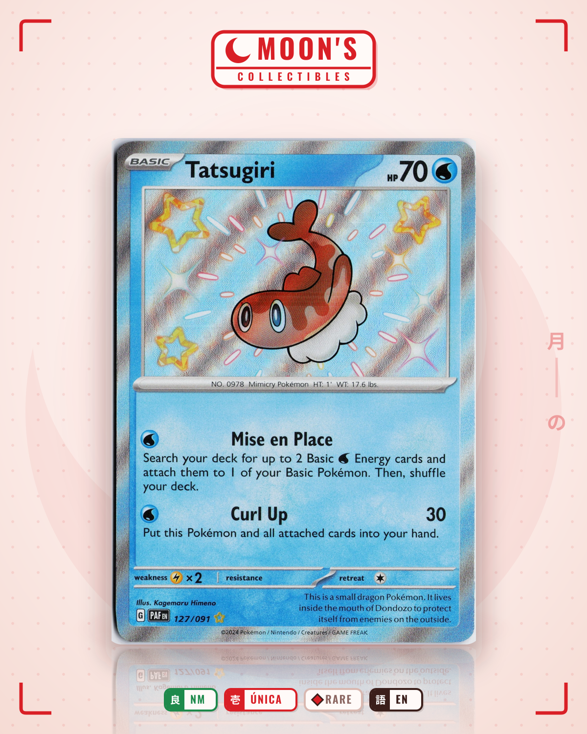 Carta Pokémon Tatsugiri · Paldean Fates #127/091 (NM) — pieza única en Moon's Collectibles México
