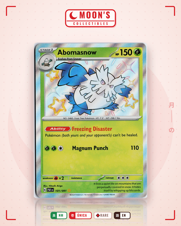 Carta Pokémon Abomasnow · Paldean Fates #101/091 (NM) — pieza única en Moon's Collectibles México