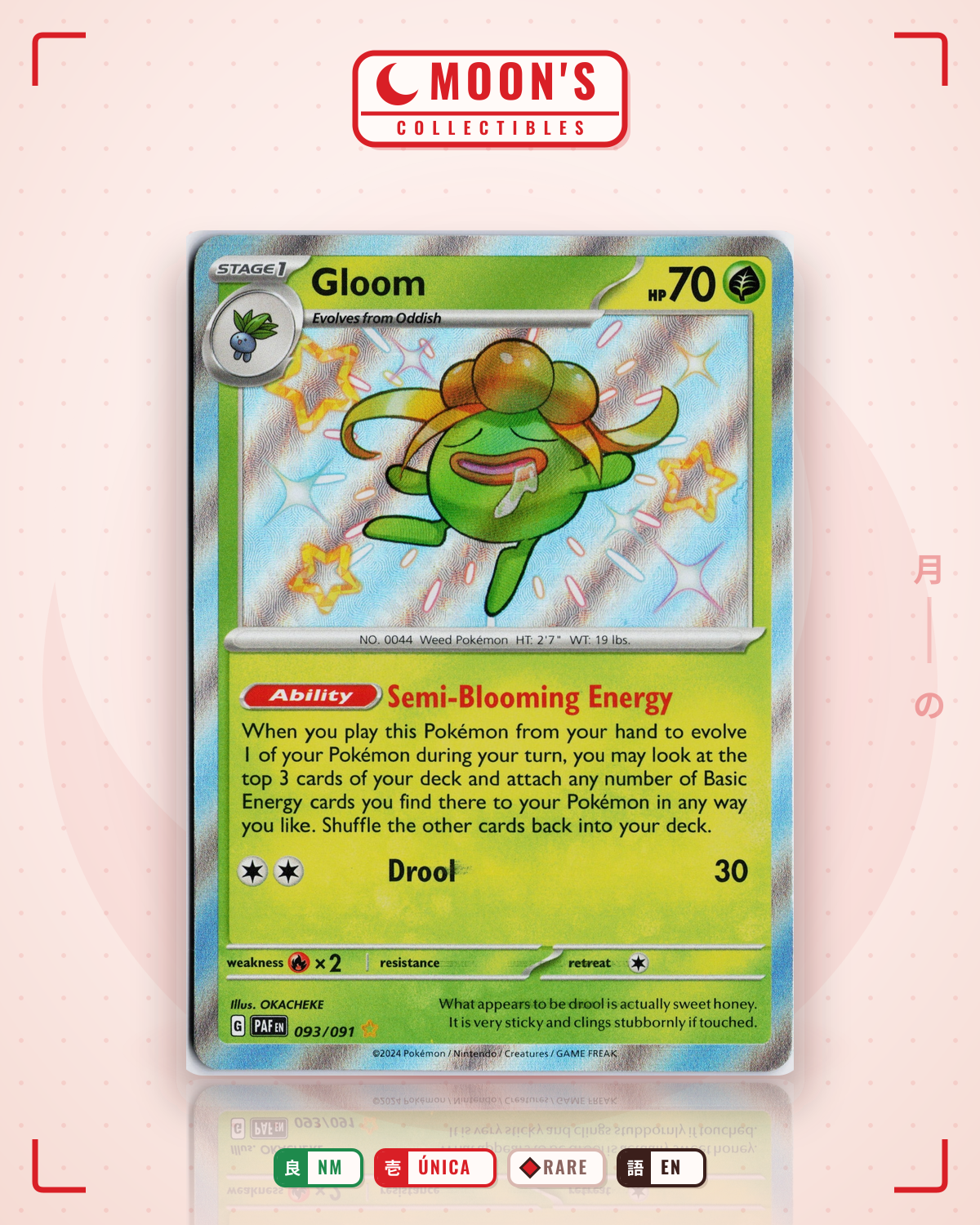 Carta Pokémon Gloom · Paldean Fates #093/091 (NM) — pieza única en Moon's Collectibles México