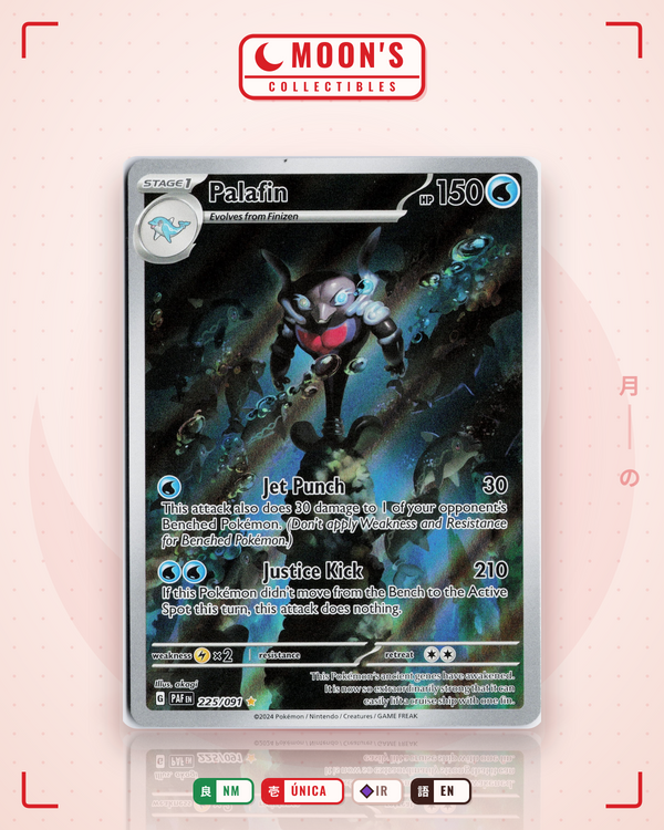 Carta Pokémon Palafin · Paldean Fates #225/091 (NM) — pieza única en Moon's Collectibles México