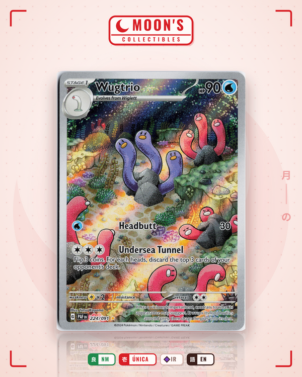 Carta Pokémon Wugtrio · Paldean Fates #224/091 (NM) — pieza única en Moon's Collectibles México