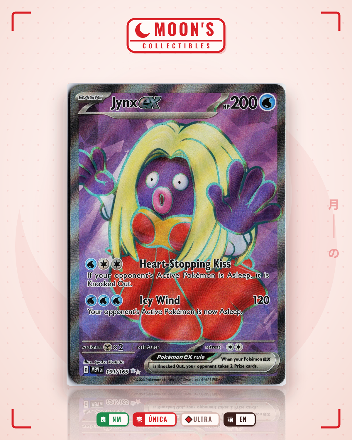 Carta Pokémon Jynx ex · 151 #191/165 (NM) — pieza única en Moon's Collectibles México