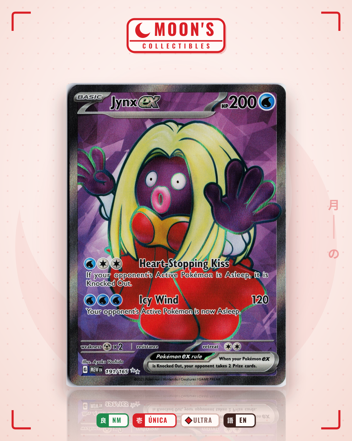 Carta Pokémon Jynx ex · 151 #191/165 (NM) — pieza única en Moon's Collectibles México