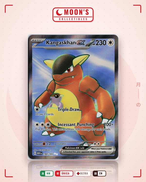 Carta Pokémon Kangaskhan ex · 151 #190/165 (NM) — pieza única en Moon's Collectibles México