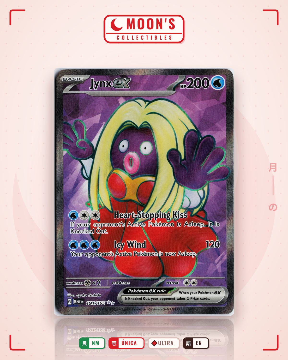 Carta Pokémon Jynx ex · 151 #191/165 (NM) — pieza única en Moon's Collectibles México