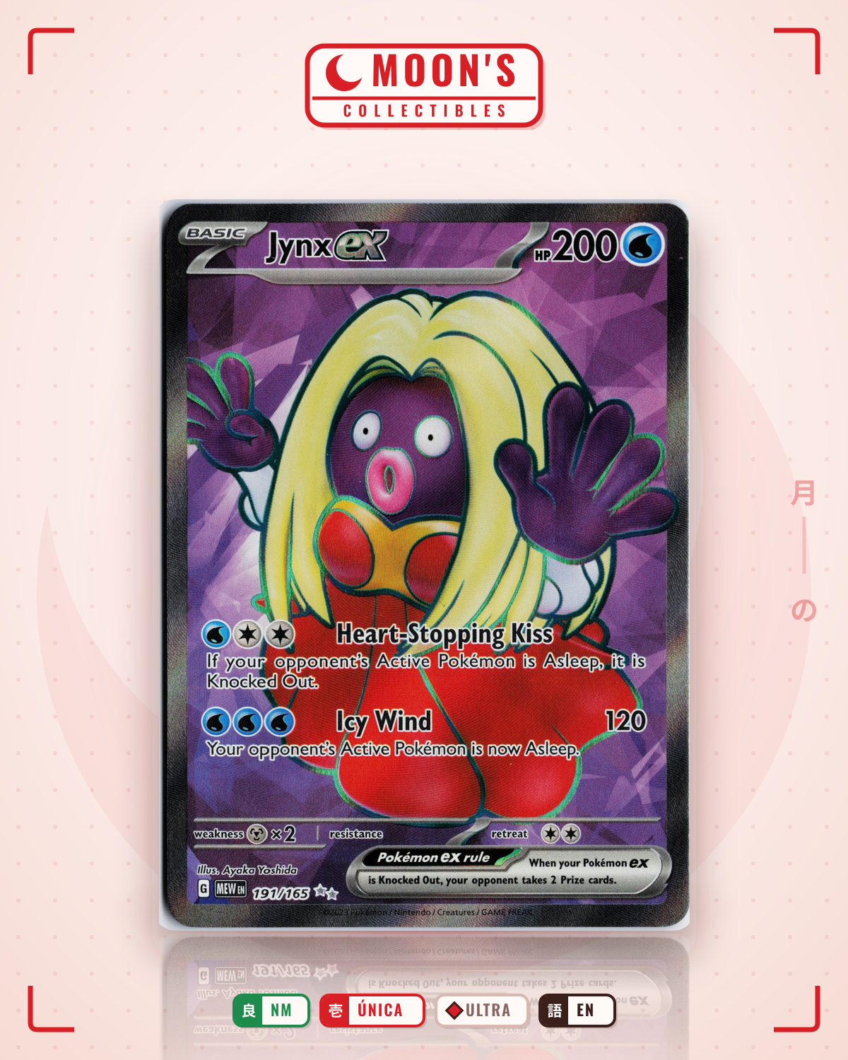 Carta Pokémon Jynx ex · 151 #191/165 (NM) — pieza única en Moon's Collectibles México