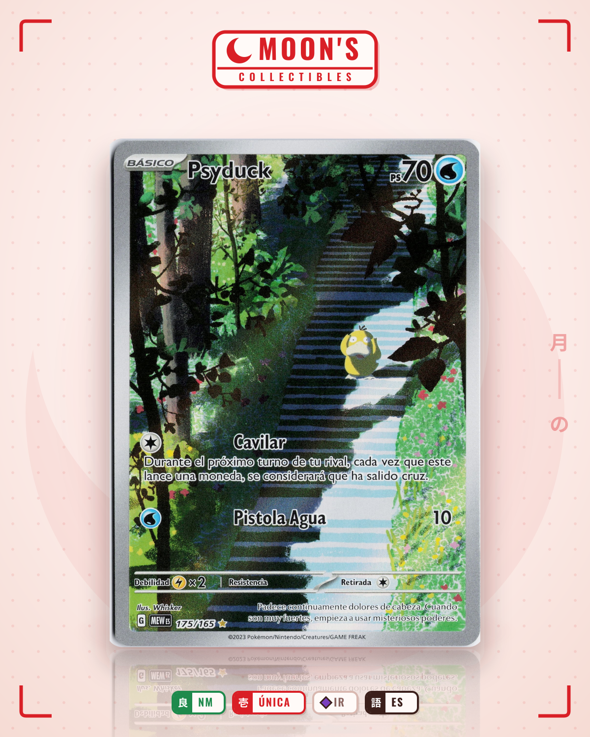 Carta Pokémon Psyduck · 151 #175/165 (NM) — pieza única en Moon's Collectibles México
