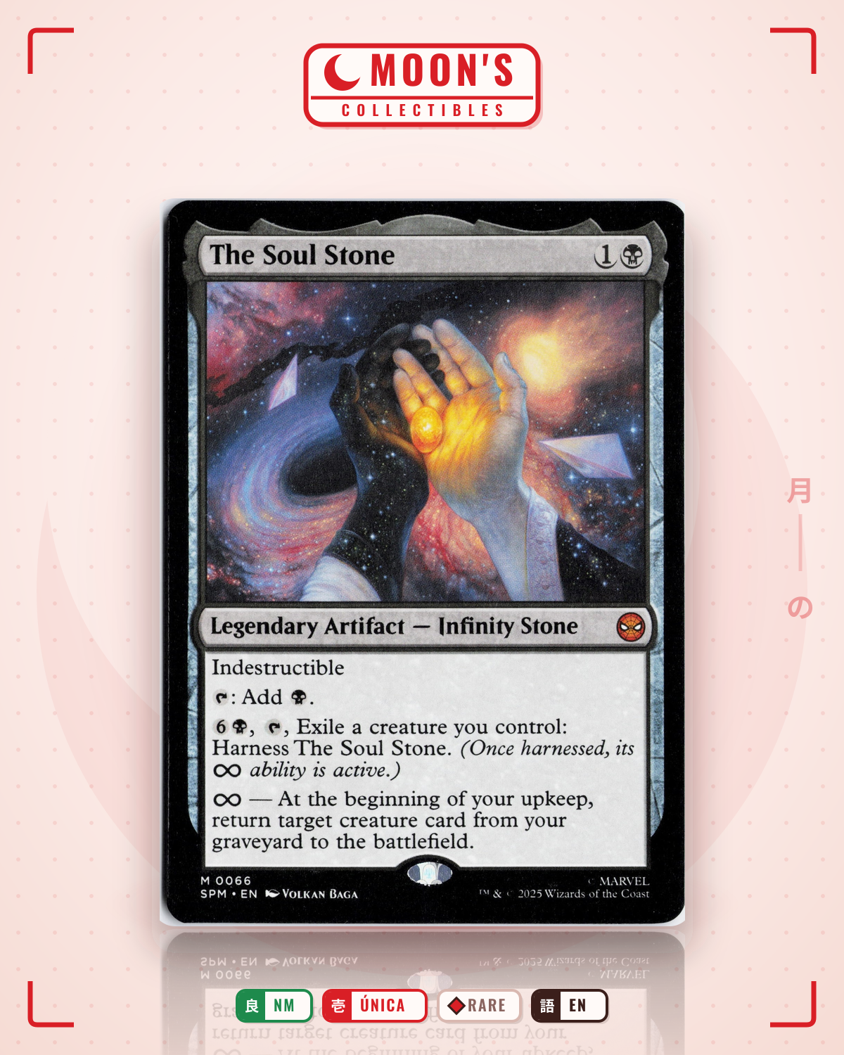Carta Pokémon The Soul Stone · Marvel's Spider-Man #66 (NM) — pieza única en Moon's Collectibles México