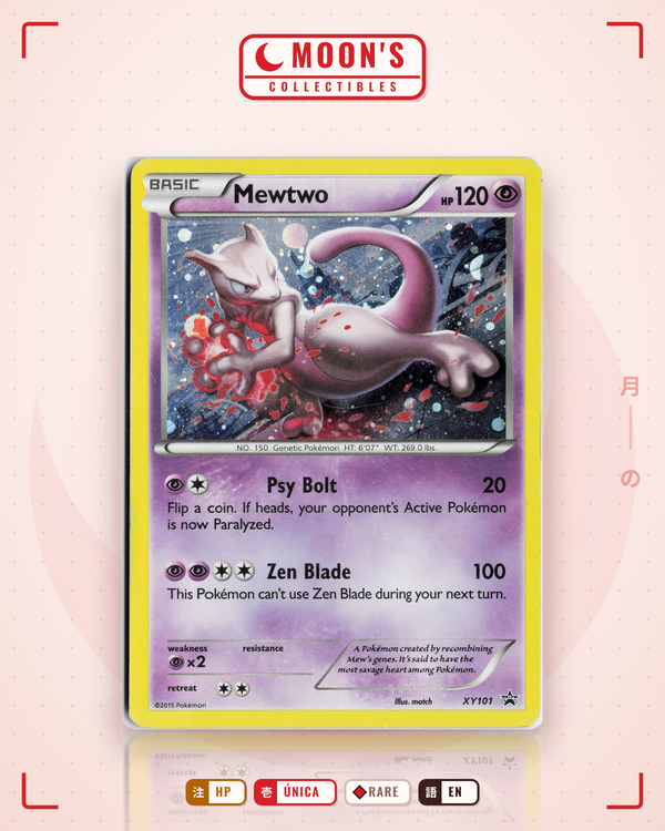 Carta Pokémon Mewtwo · XY Black Star Promos #XY101 (HP) — pieza única en Moon's Collectibles México