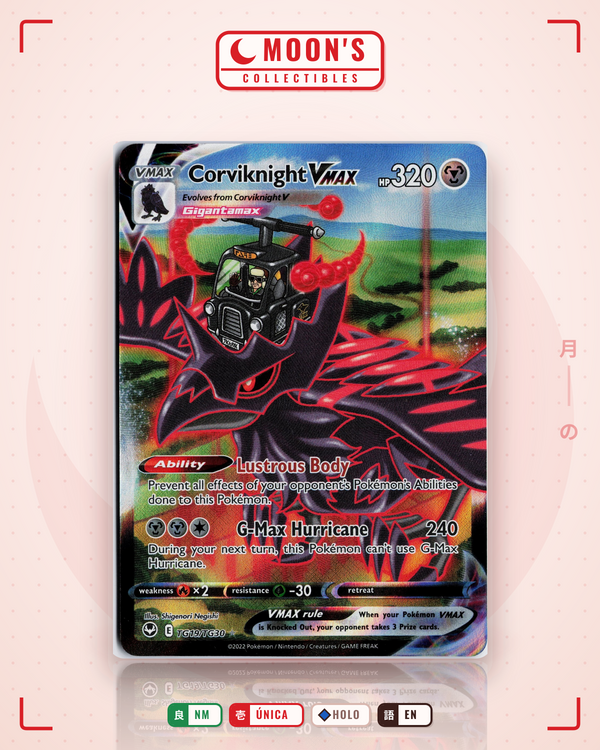 Carta Pokémon Corviknight VMAX · Silver Tempest Trainer Gallery #TG19/TG30 (NM) — pieza única en Moon's Collectibles México
