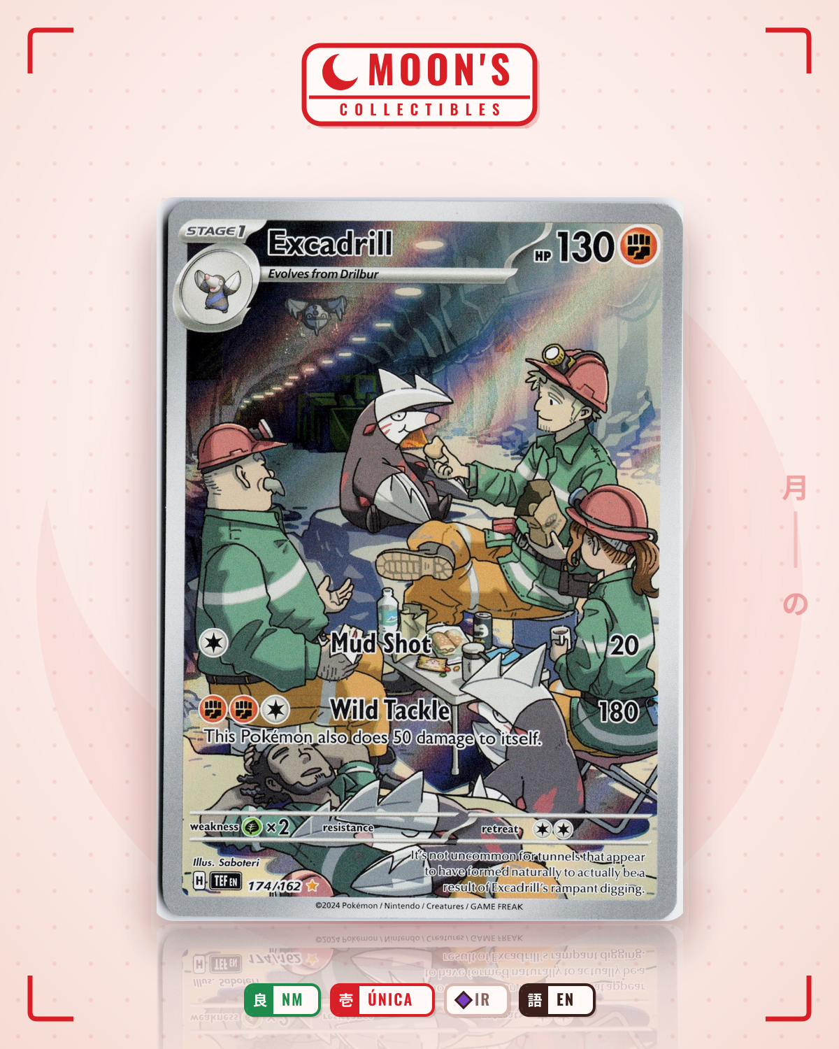 Carta Pokémon Excadrill · Temporal Forces #174/162 (NM) — pieza única en Moon's Collectibles México