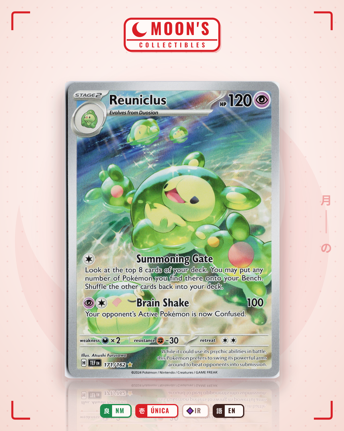 Carta Pokémon Reuniclus · Temporal Forces #171/162 (NM) — pieza única en Moon's Collectibles México