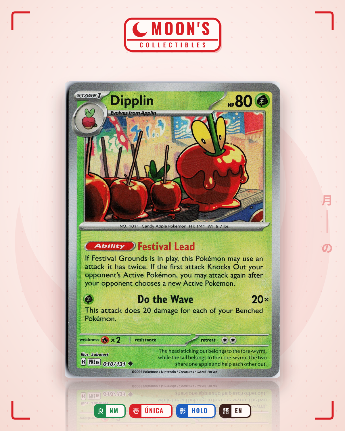 Carta Pokémon Dipplin · Prismatic Evolutions #010/131 (NM) — pieza única en Moon's Collectibles México