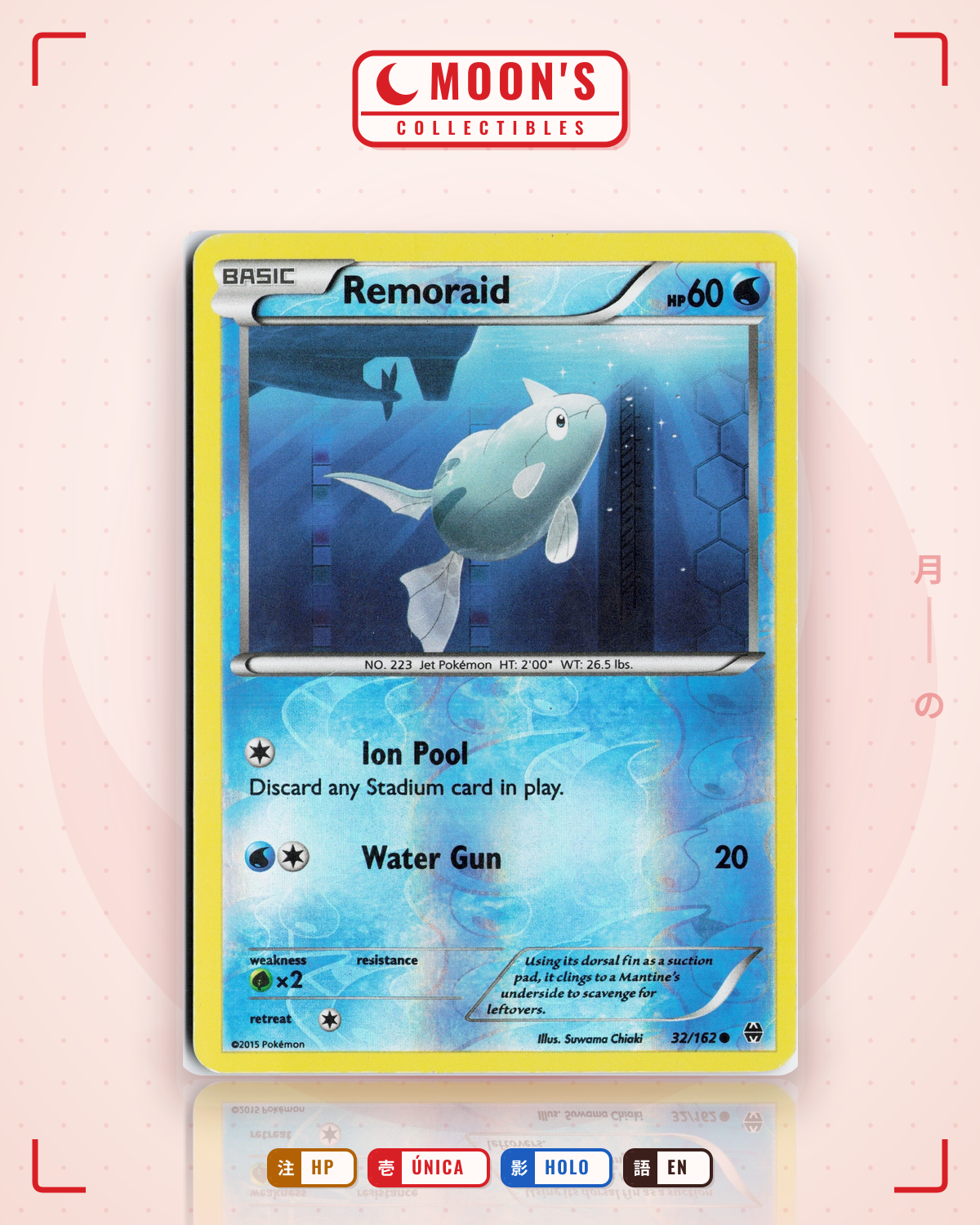 Carta Pokémon Remoraid · BREAKthrough #32/162 (HP) — pieza única en Moon's Collectibles México
