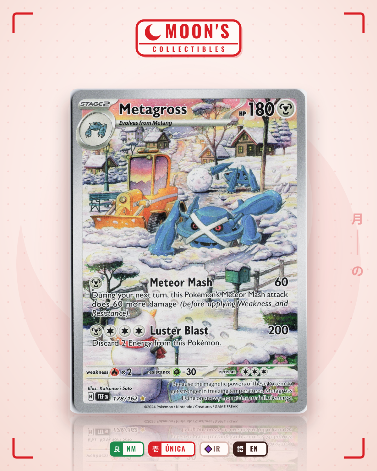 Carta Pokémon Metagross · Temporal Forces #178/162 (NM) — pieza única en Moon's Collectibles México