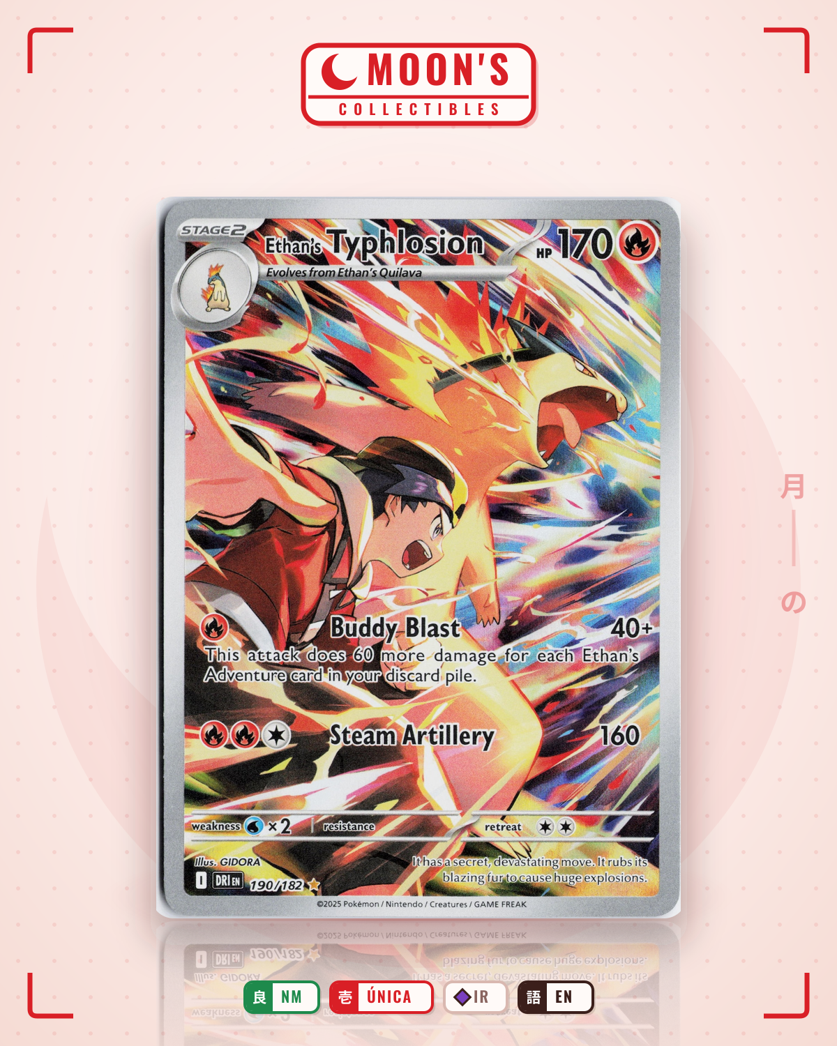 Carta Pokémon Ethan's Typhlosion · Destined Rivals #190/182 (NM) — pieza única en Moon's Collectibles México