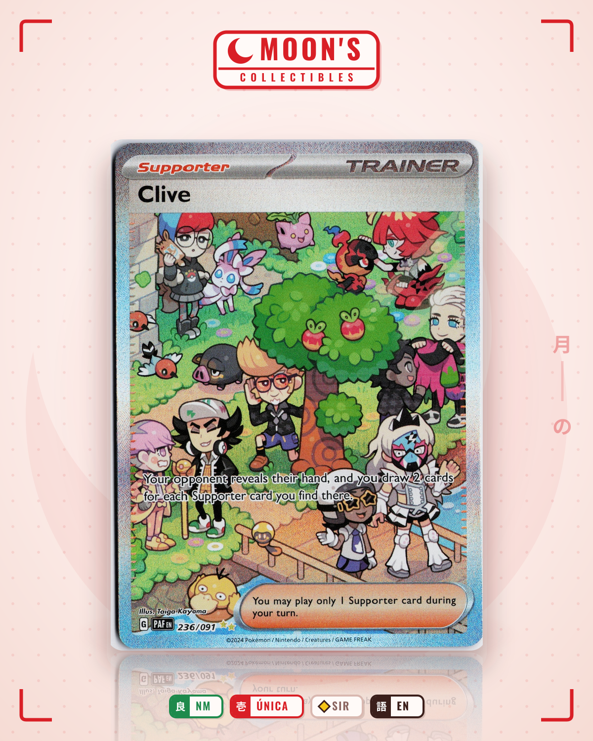 Carta Pokémon Clive · Paldean Fates #236/091 (NM) — pieza única en Moon's Collectibles México