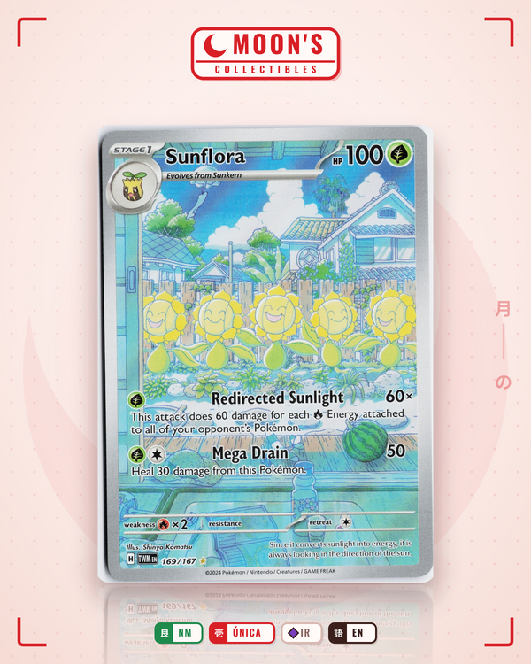 Carta Pokémon Sunflora · Twilight Masquerade #169/167 (NM) — pieza única en Moon's Collectibles México