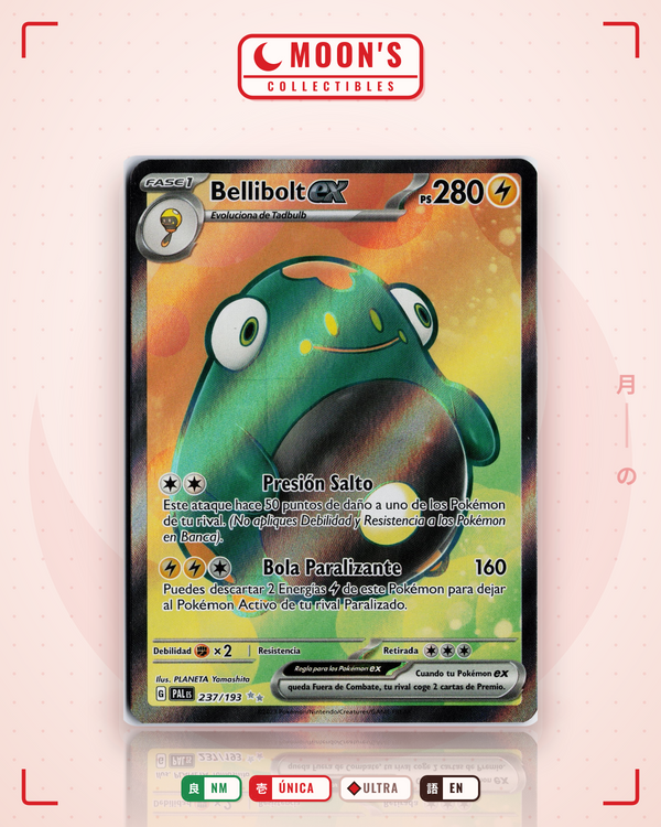 Carta Pokémon Bellibolt ex · Paldea Evolved #237/193 (NM) — pieza única en Moon's Collectibles México