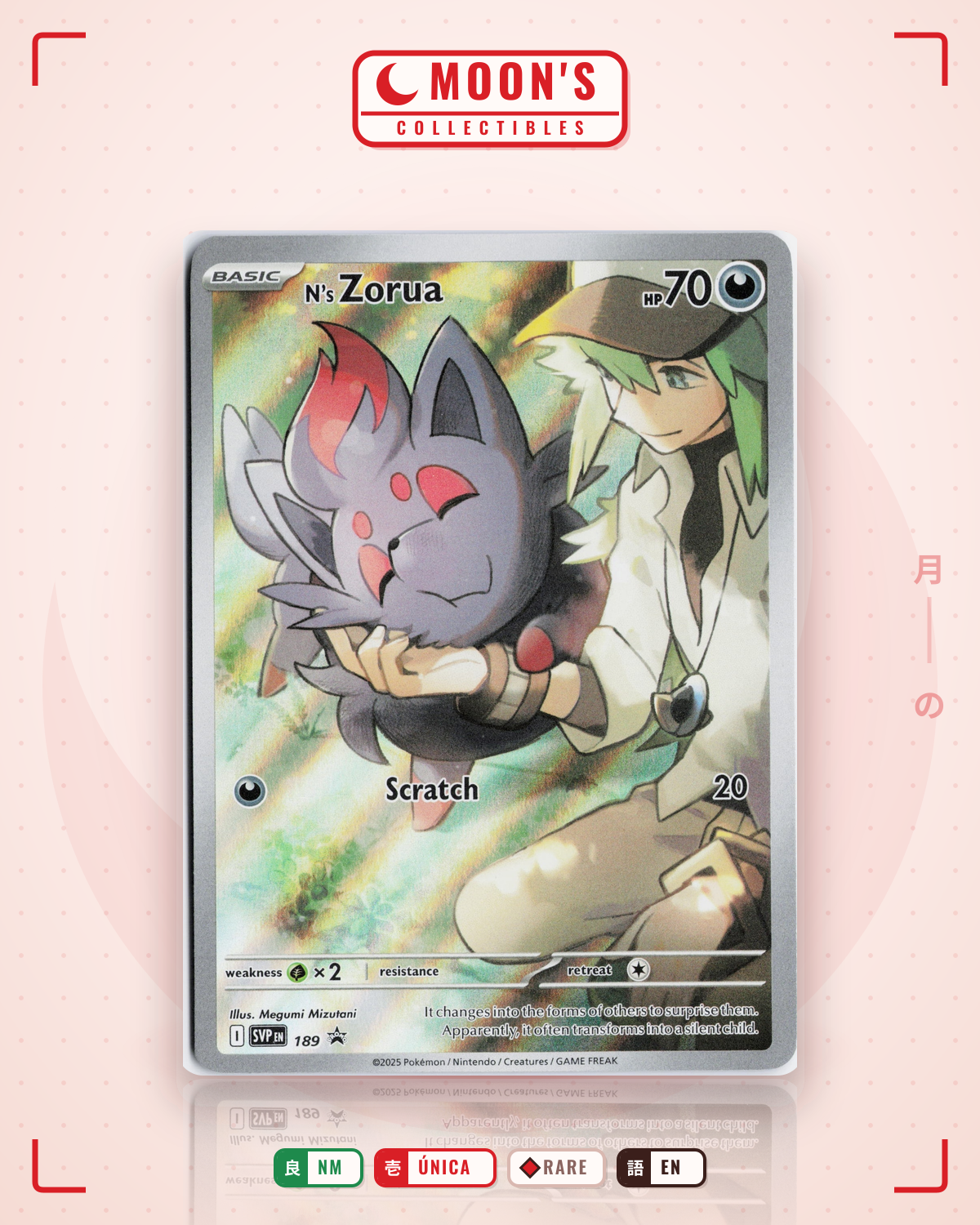 Carta Pokémon N's Zorua · Scarlet & Violet Black Star Promos #189 (NM) — pieza única en Moon's Collectibles México