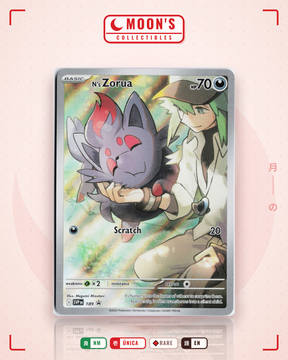 Carta Pokémon N's Zorua · Scarlet & Violet Black Star Promos #189 (NM) — pieza única en Moon's Collectibles México